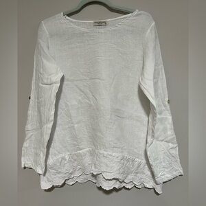 Terzi Millennio Linen Tunic Top Size Small Made in Italy Coastal Beach